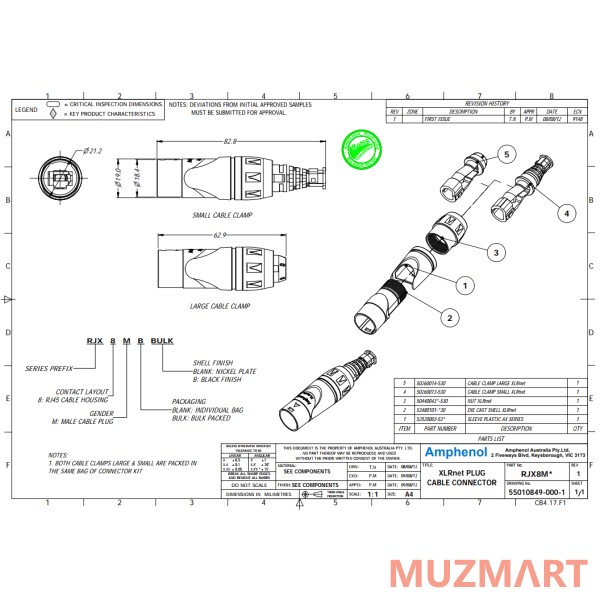 Amphenol RJX8M XLRnet, XLR корпус для разъема RJ45