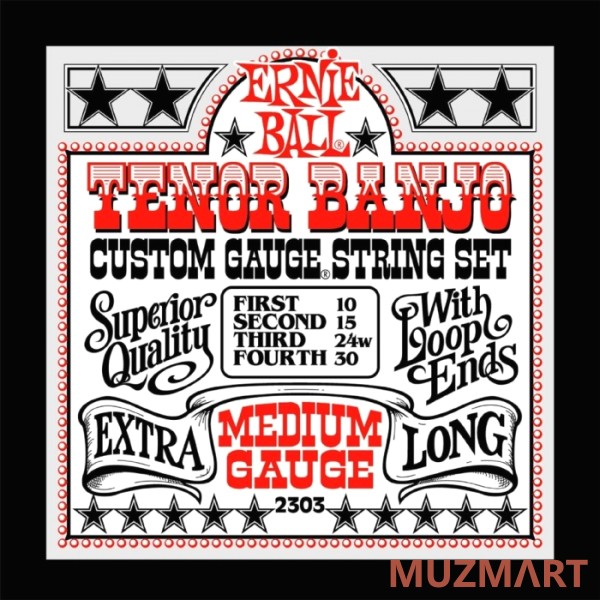 Ernie Ball 2303 струны для 4-струнного тенор банджо stainless steel