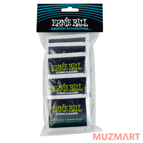 Ernie Ball 4249 Набор из 20 влажных салфеток для ухода за струнами, 20 шт