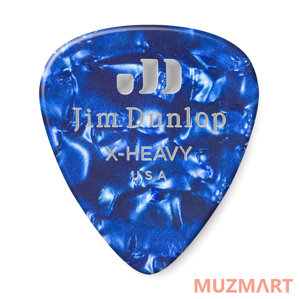 Dunlop 483P10XH Celluloid Blue Pearloid Extra Heavy 12Pack Медиаторы, 12 шт