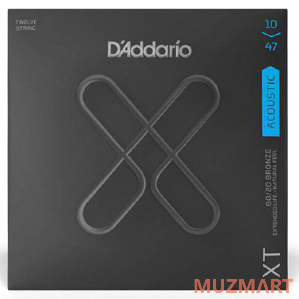 D'Addario XTABR1047-12 Комплект струн для 12 струнной акустической гитары