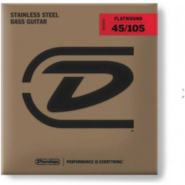 Dunlop BASS FLATWND LG SCALE 45/105-4/SET Струны с плоской обмоткой для бас-гитары