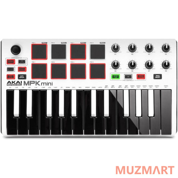 Akai Pro MPK MINI MK2 LE WHITE Миди клавиатура с уменьшенными клавишами