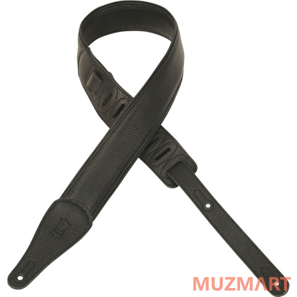 Levy's M17CG-BLK Deluxe Series Ремень для гитары, кожаный, черный