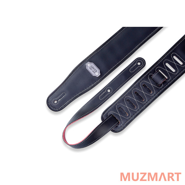 Levy's M26VP-RED-BLK Rebel Series Ремень для гитары, винил, двусторонний, красный/черный