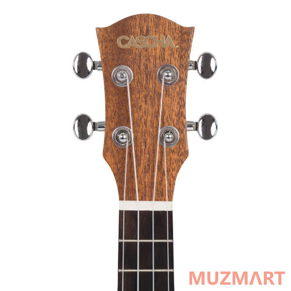 Cascha HH-2035E Mahogany Series Укулеле концертный со звукоснимателем, с чехлом, цвет натуральный