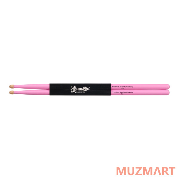 HUN 1010100201005 Colored Series 5A PINK Барабанные палочки, орех гикори, розовые