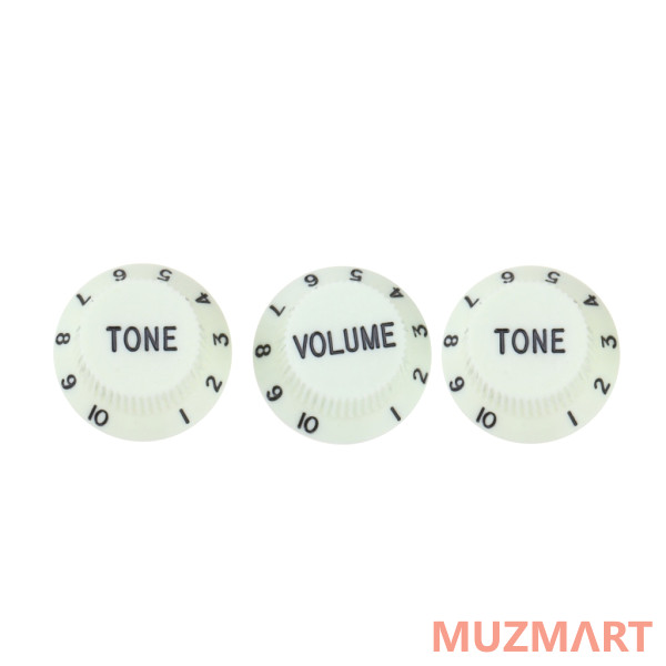 Musiclily MX1563MG-2MX1564MG Комплект ручек потенциометров (2+1), Strat Style, мятно-зеленые