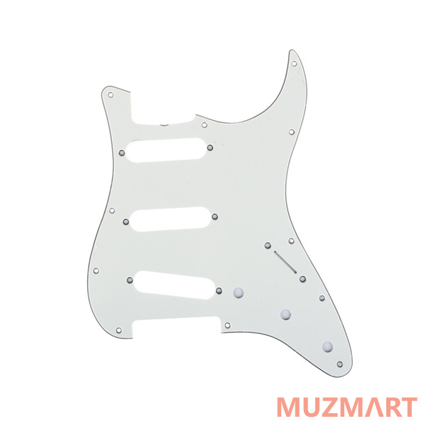 Musiclily MX1388AW Защитная накладка гитары Fender Stratocaster SSS, 3 слоя, белая