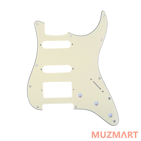 Musiclily MX1382CM Защитная накладка гитары Fender Stratocaster HSS, 3 слоя, кремовая