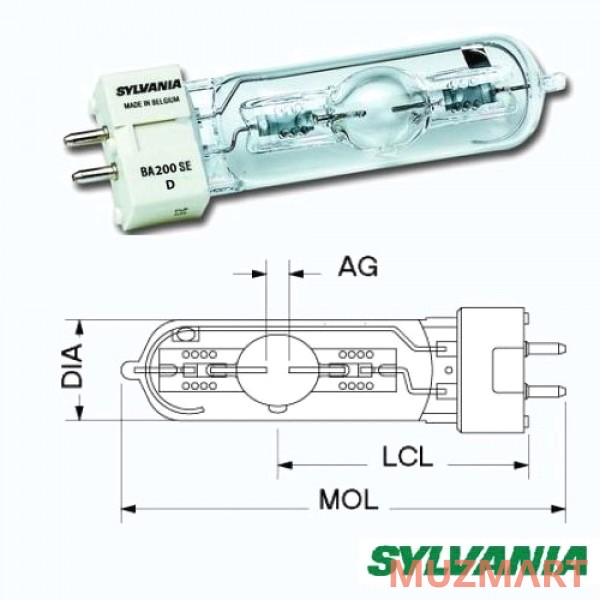 Sylvania Ba 200 Se D 7220168 Лампа газоразрядная