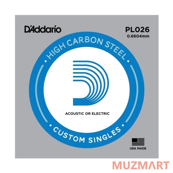 D'Addario PL026 Одиночная струна для акустической и электрогитары