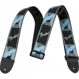 Fender 2` MONOGRAMMED STRAP BLACK/LIGHT GREY/BLUE Ремень для гитары