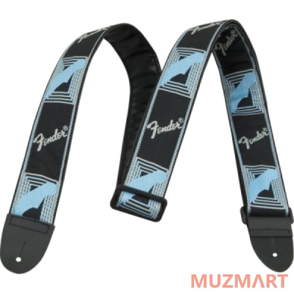 Fender 2` MONOGRAMMED STRAP BLACK/LIGHT GREY/BLUE Ремень для гитары