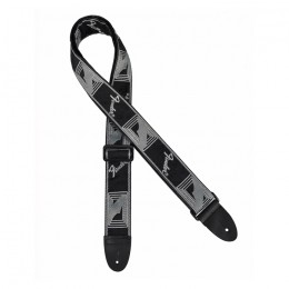 Fender MONOGRAMMED STRAP BLK/LT GREY Ремень для гитары