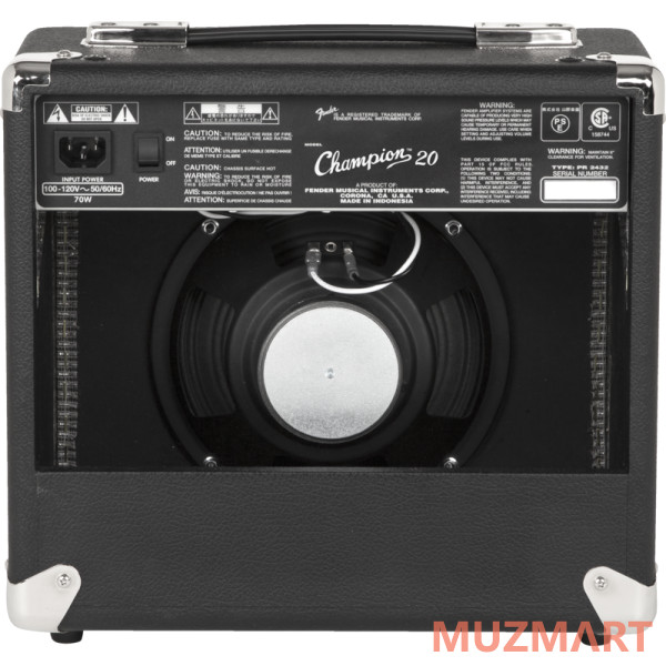 Fender Champion 20 Комбо для электрогитары, мощность 20 Ватт, 1х8''