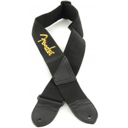 Fender BLACK STRAP/YELLOW LOGO Ремень для гитары
