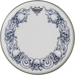 Remo Batter, 14' Diameter, 'B&W Skulls' Graphic Однослойный матовый пластик 14"