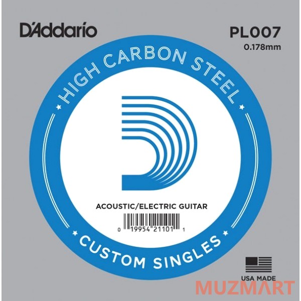 D'Addario PL007 Одиночная струна для акустической и электрогитары