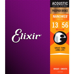 Elixir 16102 Nanoweb Medium Струны для акустической гитары