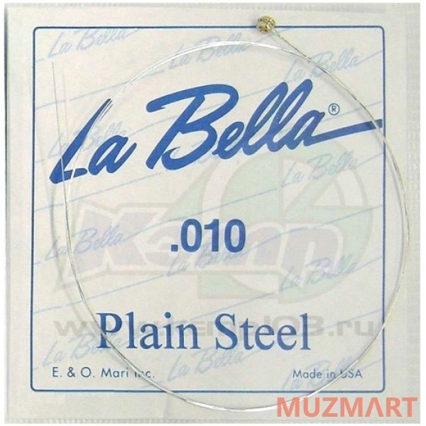 La Bella Plain Steel PS010 Одиночная струна для акустической и электрогитары