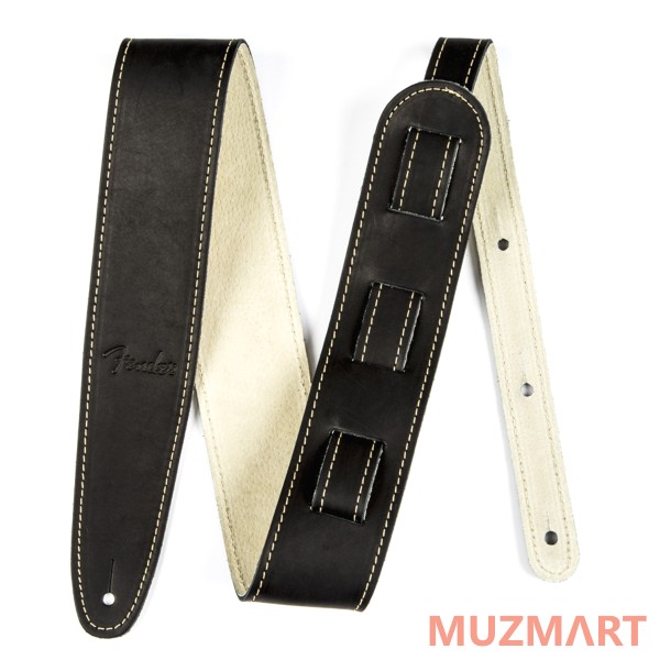 Fender BALL GLOVE LEATHER STRAP, BLACK Ремень для гитары/бас-гитары