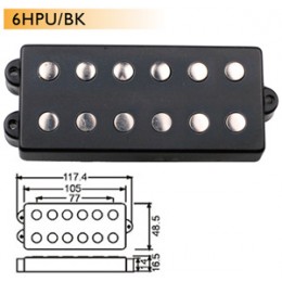 Dr.Parts 6HPU/BK Звукосниматель хамбакер для 6-струнной бас гитары