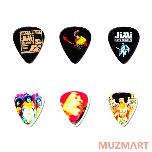 Dunlop JH-PT02M Jimi Hendrix Bold As Love Медиаторы 12шт, средние, в коробочке