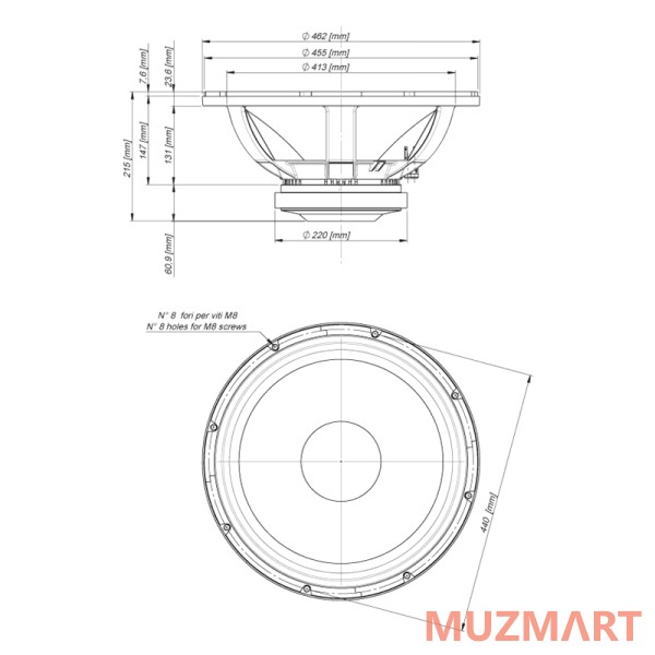 Eighteen Sound 18W2001/8 18" динамик НЧ